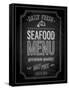 Seafood Poster Chalkboard-avean-Framed Stretched Canvas