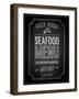 Seafood Poster Chalkboard-avean-Framed Art Print