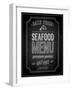 Seafood Poster Chalkboard-avean-Framed Art Print