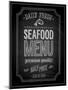 Seafood Poster Chalkboard-avean-Mounted Art Print