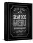 Seafood Poster Chalkboard-avean-Framed Stretched Canvas