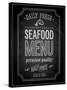 Seafood Poster Chalkboard-avean-Stretched Canvas