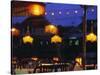 Seafood Restaurant with Lit Lanterns, Vietnam-Walter Bibikow-Stretched Canvas