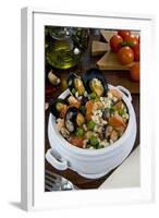 Seafood Rice with Mussels, Shrimps, Tomato, Olives, Peas, Italian Cuisine, Italy-Nico Tondini-Framed Photographic Print