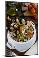 Seafood Rice with Mussels, Shrimps, Tomato, Olives, Peas, Italian Cuisine, Italy-Nico Tondini-Mounted Photographic Print