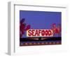 Seafood Sign at Night, Cape Breton, Nova Scotia, Canada-Walter Bibikow-Framed Photographic Print