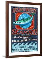 Seafood - Vintage Sign-Lantern Press-Framed Art Print