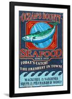 Seafood - Vintage Sign-Lantern Press-Framed Art Print