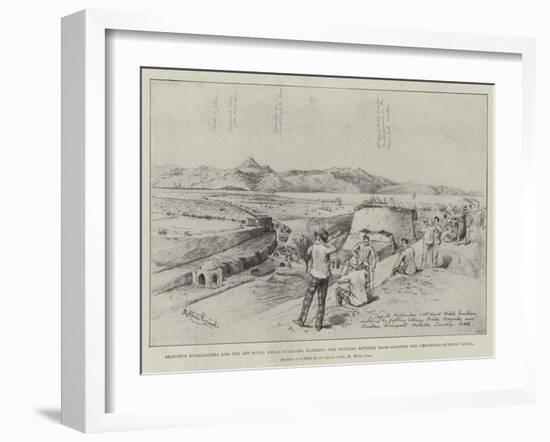 Seaforth Highlanders and the 23rd Royal Welsh Fusiliers Watching the Fighting Between Bashi-Bazouks-Melton Prior-Framed Giclee Print