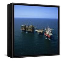 Seafox Drill Rig and Platform in the Sea at Morecambe Bay Gas Field, England, United Kingdom-Nick Wood-Framed Stretched Canvas