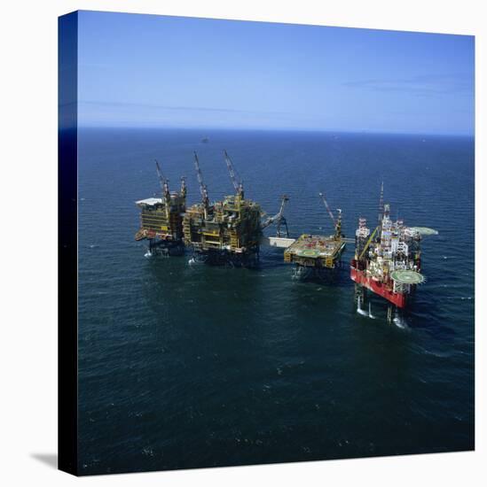 Seafox Drill Rig and Platform in the Sea at Morecambe Bay Gas Field, England, United Kingdom-Nick Wood-Stretched Canvas