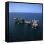 Seafox Drill Rig and Platform in the Sea at Morecambe Bay Gas Field, England, United Kingdom-Nick Wood-Framed Stretched Canvas