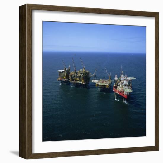 Seafox Drill Rig and Platform in the Sea at Morecambe Bay Gas Field, England, United Kingdom-Nick Wood-Framed Photographic Print