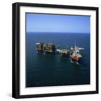 Seafox Drill Rig and Platform in the Sea at Morecambe Bay Gas Field, England, United Kingdom-Nick Wood-Framed Photographic Print