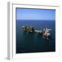 Seafox Drill Rig and Platform in the Sea at Morecambe Bay Gas Field, England, United Kingdom-Nick Wood-Framed Photographic Print