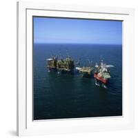 Seafox Drill Rig and Platform in the Sea at Morecambe Bay Gas Field, England, United Kingdom-Nick Wood-Framed Photographic Print