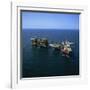 Seafox Drill Rig and Platform in the Sea at Morecambe Bay Gas Field, England, United Kingdom-Nick Wood-Framed Photographic Print