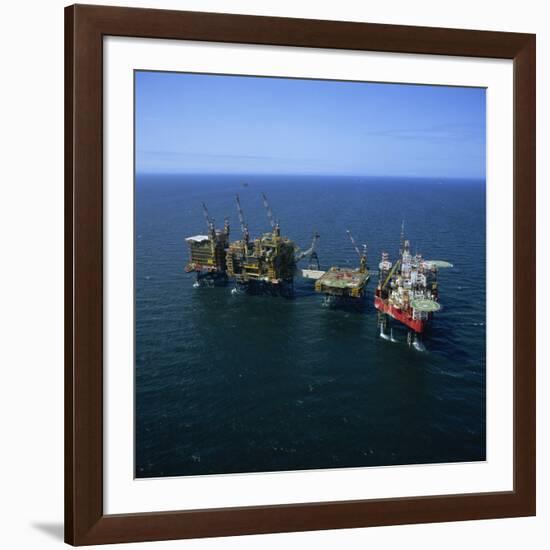 Seafox Drill Rig and Platform in the Sea at Morecambe Bay Gas Field, England, United Kingdom-Nick Wood-Framed Photographic Print