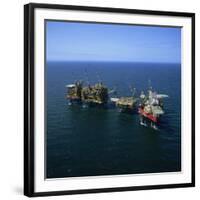 Seafox Drill Rig and Platform in the Sea at Morecambe Bay Gas Field, England, United Kingdom-Nick Wood-Framed Photographic Print