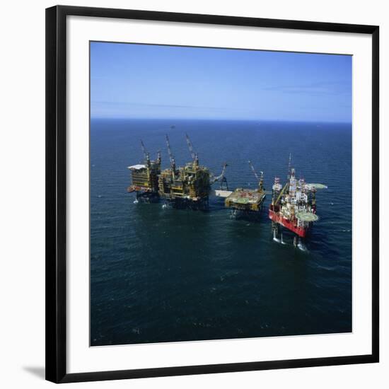 Seafox Drill Rig and Platform in the Sea at Morecambe Bay Gas Field, England, United Kingdom-Nick Wood-Framed Photographic Print