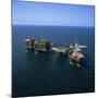 Seafox Drill Rig and Platform in the Sea at Morecambe Bay Gas Field, England, United Kingdom-Nick Wood-Mounted Photographic Print