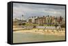 Seafront of Attractive Town with Lighthouse, Beach Huts, Southwold, Suffolk, England, UK-Rob Francis-Framed Stretched Canvas