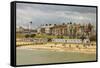 Seafront of Attractive Town with Lighthouse, Beach Huts, Southwold, Suffolk, England, UK-Rob Francis-Framed Stretched Canvas