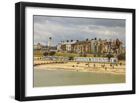 Seafront of Attractive Town with Lighthouse, Beach Huts, Southwold, Suffolk, England, UK-Rob Francis-Framed Photographic Print