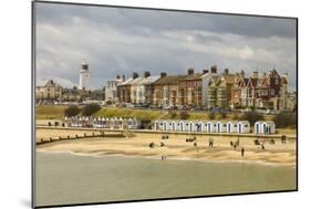 Seafront of Attractive Town with Lighthouse, Beach Huts, Southwold, Suffolk, England, UK-Rob Francis-Mounted Photographic Print