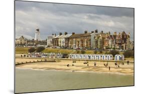 Seafront of Attractive Town with Lighthouse, Beach Huts, Southwold, Suffolk, England, UK-Rob Francis-Mounted Photographic Print