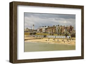 Seafront of Attractive Town with Lighthouse, Beach Huts, Southwold, Suffolk, England, UK-Rob Francis-Framed Photographic Print