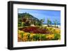 Seafront Promenade with View of Monte Igueldo Mountain in Donostia-San Sebastian on Costa Vasca-null-Framed Art Print