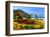 Seafront Promenade with View of Monte Igueldo Mountain in Donostia-San Sebastian on Costa Vasca-null-Framed Art Print