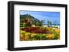 Seafront Promenade with View of Monte Igueldo Mountain in Donostia-San Sebastian on Costa Vasca-null-Framed Art Print