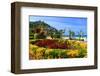 Seafront Promenade with View of Monte Igueldo Mountain in Donostia-San Sebastian on Costa Vasca-null-Framed Art Print