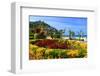 Seafront Promenade with View of Monte Igueldo Mountain in Donostia-San Sebastian on Costa Vasca-null-Framed Art Print