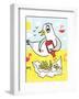 Seagull and Chips - Tommy Human Cartoon Print-Tommy Human-Framed Art Print