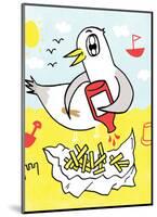 Seagull and Chips - Tommy Human Cartoon Print-Tommy Human-Mounted Art Print