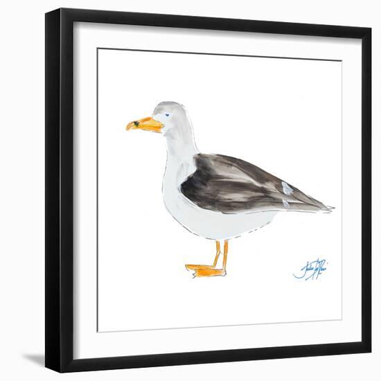 Seagull on White-Julie DeRice-Framed Art Print