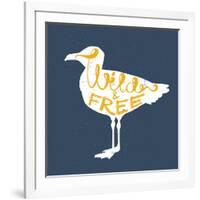 Seagull Silhouette and Lettering-TashaNatasha-Framed Art Print