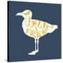 Seagull Silhouette and Lettering-TashaNatasha-Stretched Canvas