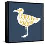 Seagull Silhouette and Lettering-TashaNatasha-Framed Stretched Canvas