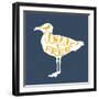 Seagull Silhouette and Lettering-TashaNatasha-Framed Art Print