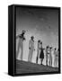 Seagulls Flying Above Group of Sailors and Waves-Alfred Eisenstaedt-Framed Stretched Canvas