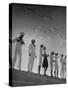 Seagulls Flying Above Group of Sailors and Waves-Alfred Eisenstaedt-Stretched Canvas