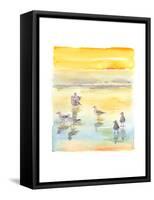 Seagulls on Beach, 2014-John Keeling-Framed Stretched Canvas