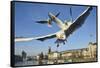 Seagulls over the City of Zurich, Switzerland-Robert Boesch-Framed Stretched Canvas