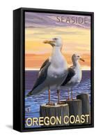 Seagulls - Seaside, Oregon, c.2009-Lantern Press-Framed Stretched Canvas