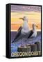 Seagulls - Seaside, Oregon, c.2009-Lantern Press-Framed Stretched Canvas