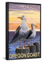 Seagulls - Seaside, Oregon, c.2009-Lantern Press-Framed Art Print